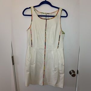 Club Monaco white sleeveless dress with colorful piping